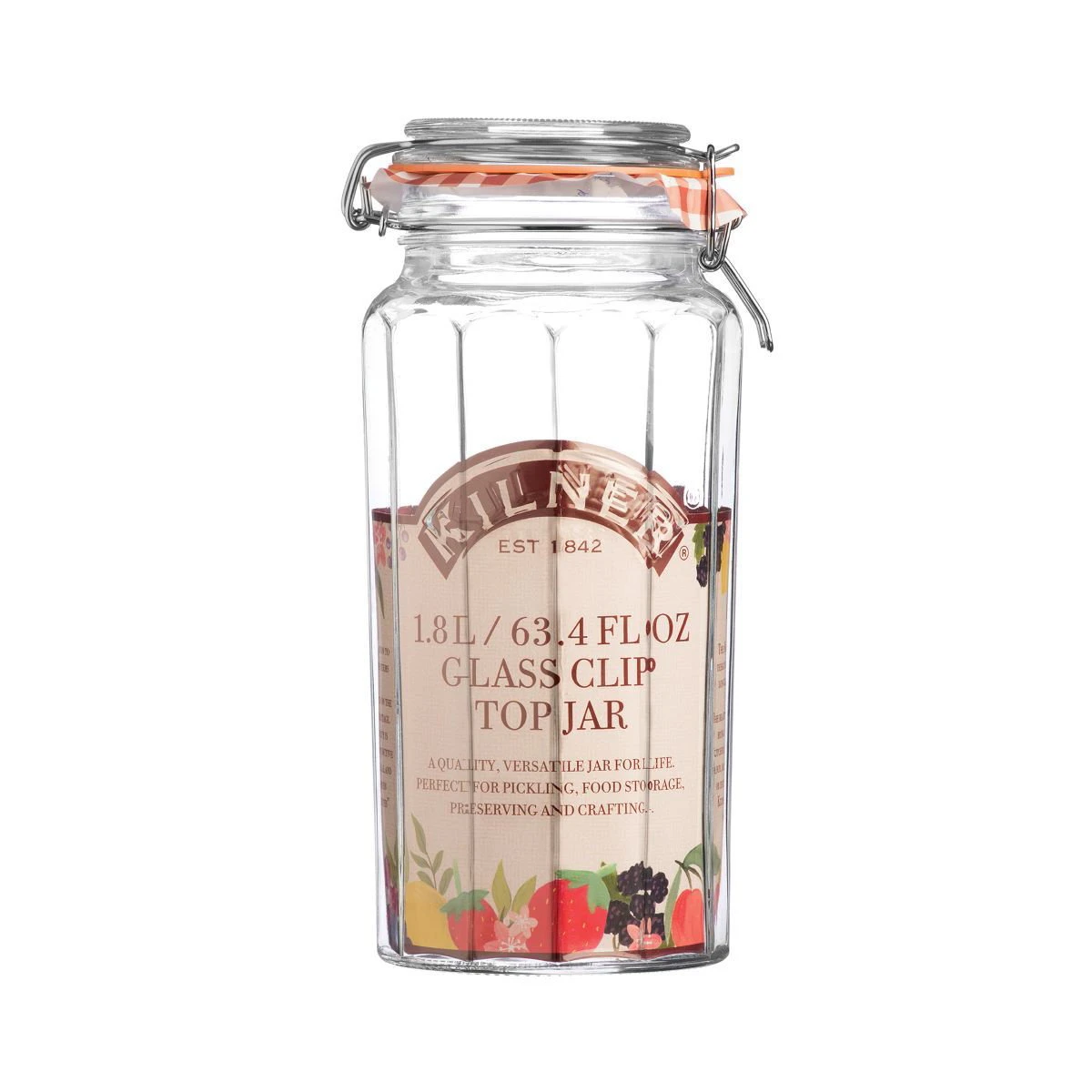 Kilner Facetted Clip Top Jar | 63.4oz 2 Kilner Facetted Clip Top Jar | 63.4oz - Image 2
