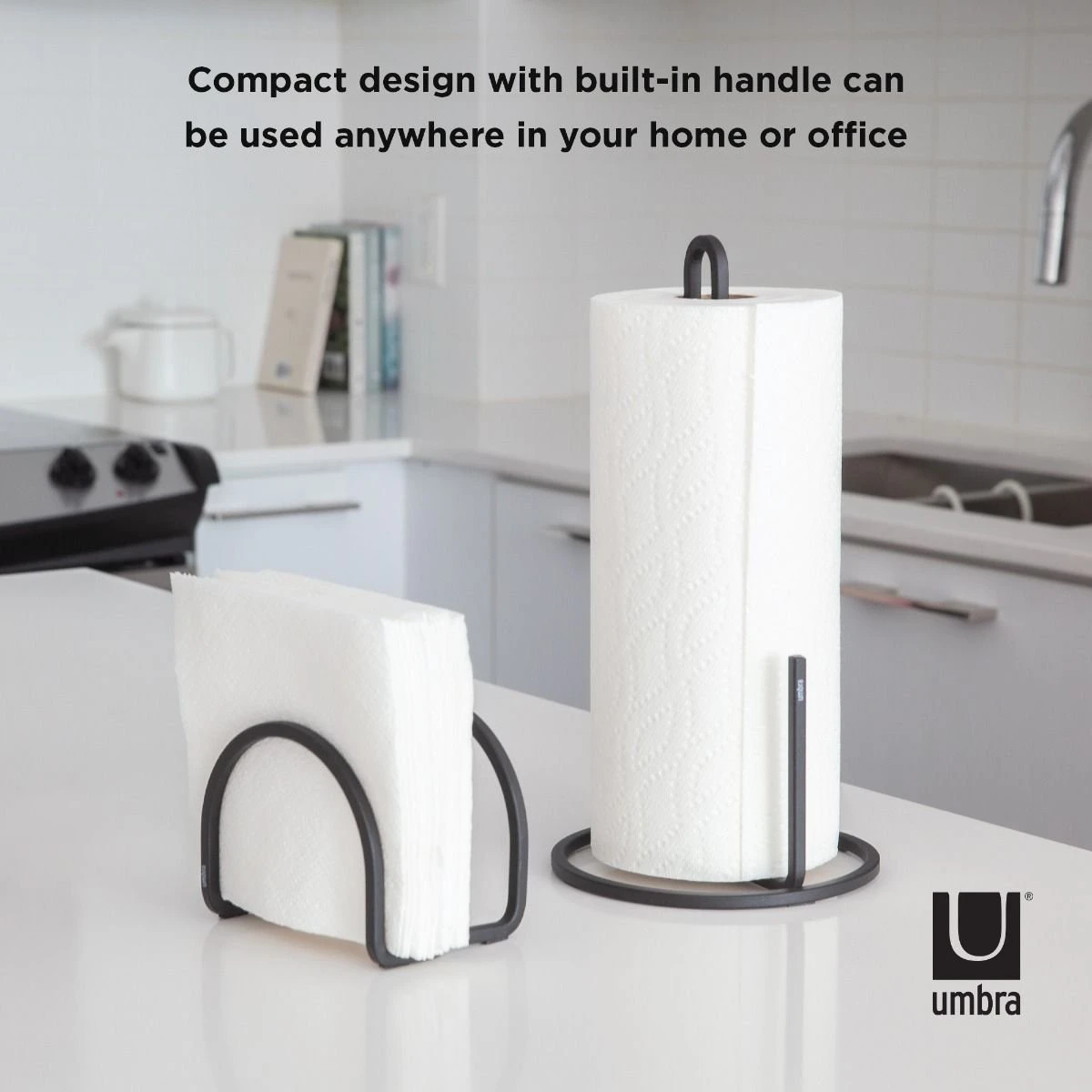 Umbra Squire Vertical Paper Towel Holder | Black 5 Umbra Squire Vertical Paper Towel Holder | Black - Image 5