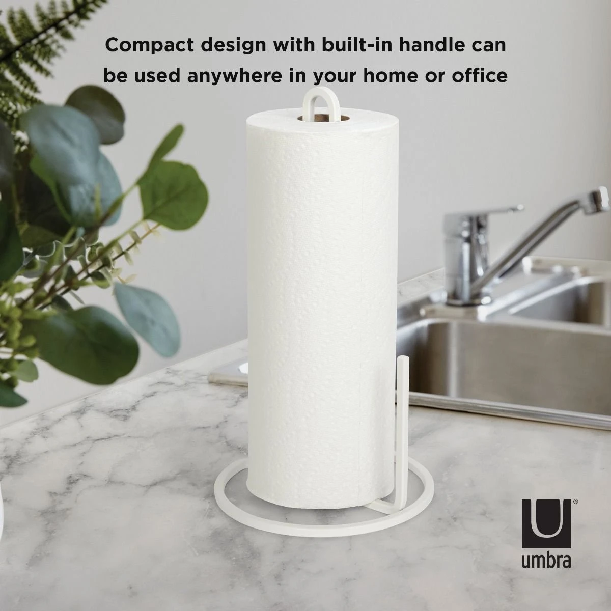 Umbra Squire Vertical Paper Towel Holder | White 3 Umbra Squire Vertical Paper Towel Holder | White - Image 3