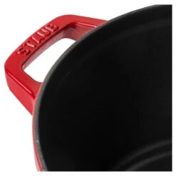 Staub Stackable Cocotte, Braiser, And Grill Pan With Lid | Cherry -Kitchen Supplies 1010887 0