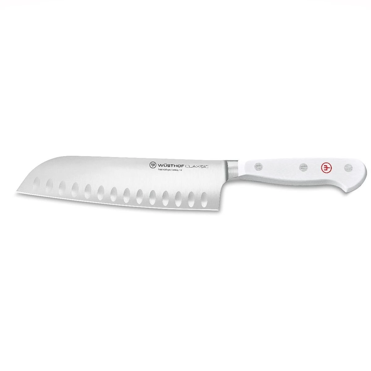 Wusthof Classic White 7" Santoku Knife | Hollow Edge 1 Wusthof Classic White 7" Santoku Knife | Hollow Edge
