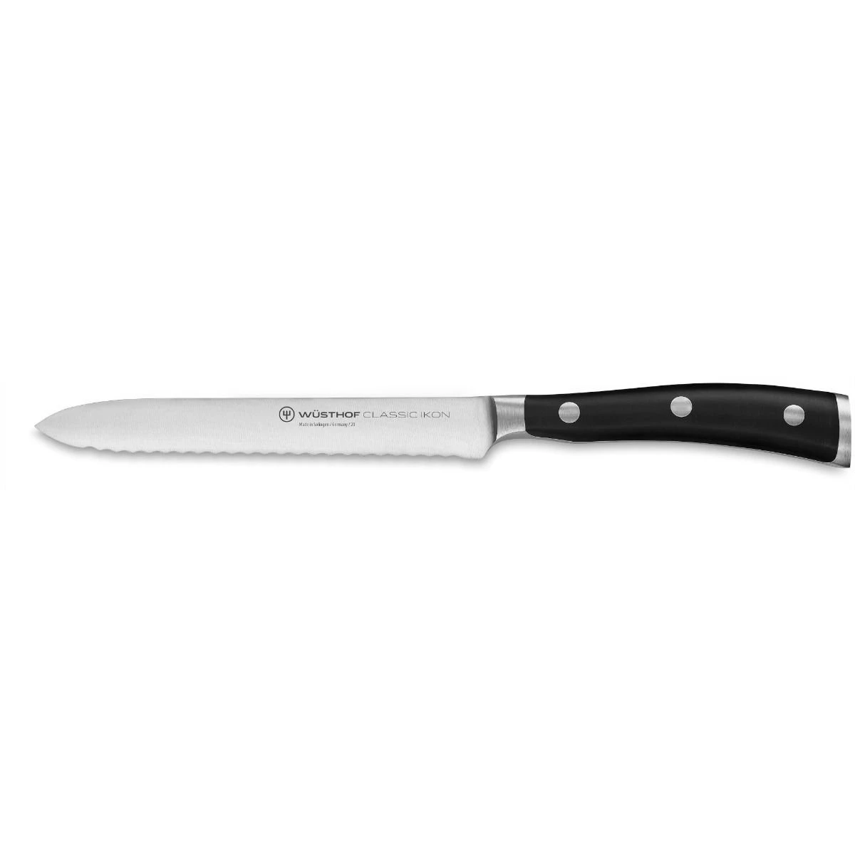 Wusthof Classic Ikon 5" Utility Knife | Serrated 1 Wusthof Classic Ikon 5" Utility Knife | Serrated