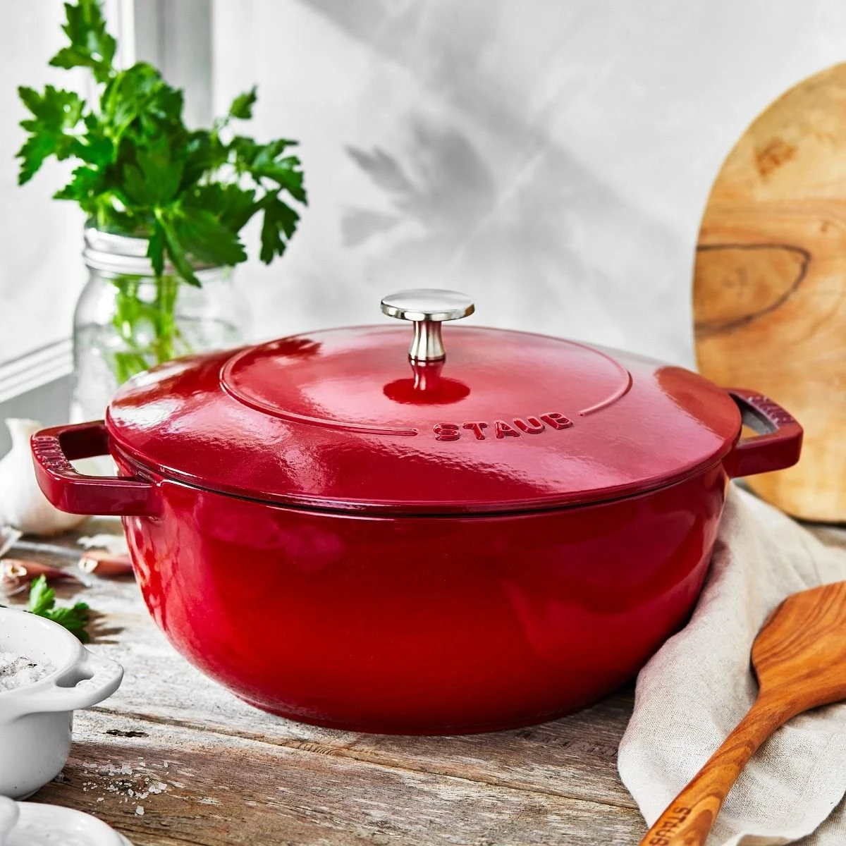 Staub 3.75 Qt. Essential French Oven | Cherry Red 6 Staub 3.75 Qt. Essential French Oven | Cherry Red - Image 6