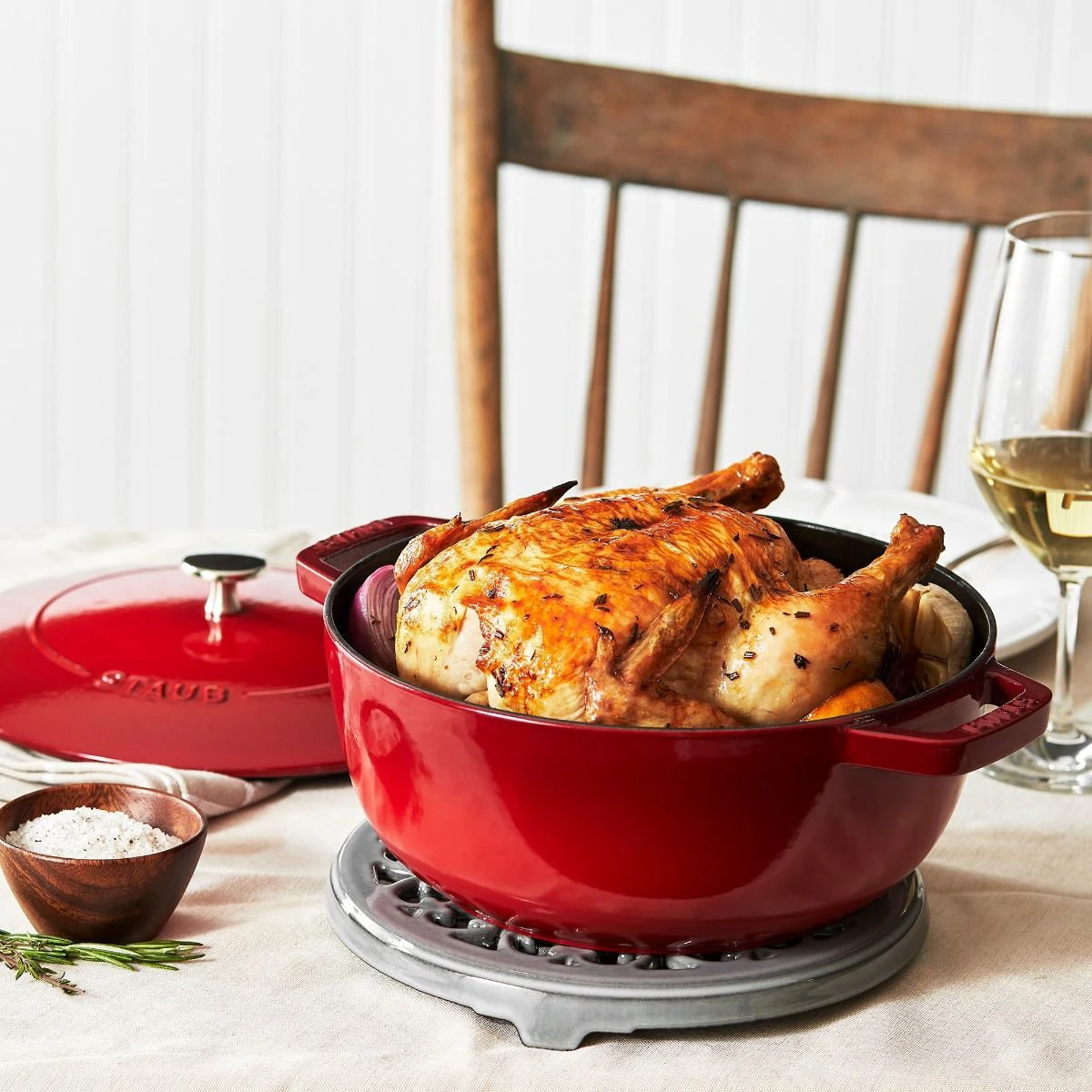 Staub 3.75 Qt. Essential French Oven | Cherry Red 4 Staub 3.75 Qt. Essential French Oven | Cherry Red - Image 4