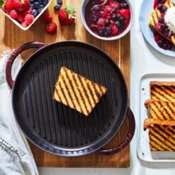 Staub 10" Cast Iron Pure Grill Pan | Grenadine -Kitchen Supplies 12012687 ls 02