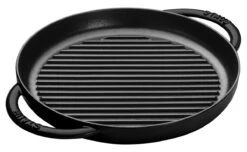 Staub 10" Cast Iron Pure Grill Pan | Multiple Colors Available -Kitchen Supplies 1203023 pure grill black 1