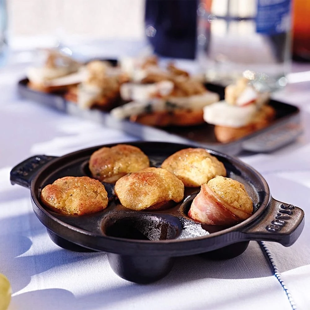 Staub 5.75" Escargot Dish With 6 Holes | Matte Black 2 Staub 5.75" Escargot Dish With 6 Holes | Matte Black - Image 2