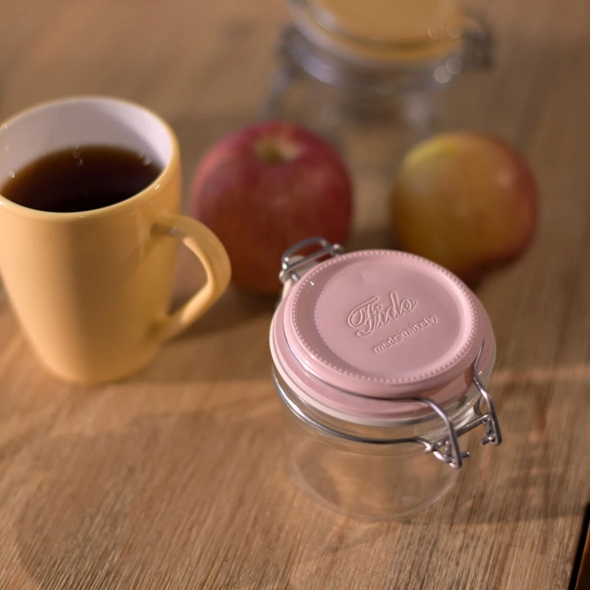 Bormioli Rocco 6.75oz Swing Top Fido Jar | Pink Top 3 Bormioli Rocco 6.75oz Swing Top Fido Jar | Pink Top - Image 3