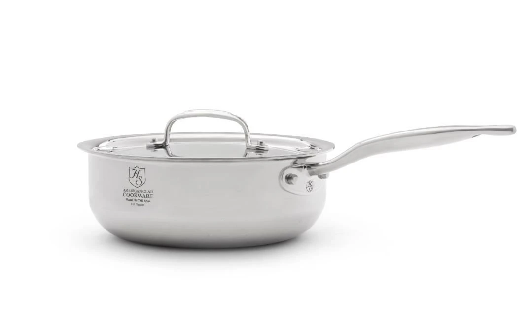 Heritage Steel Cookware Stainless Steel Saucier With Lid | 3 Qt. 1 Heritage Steel Cookware Stainless Steel Saucier With Lid | 3 Qt.