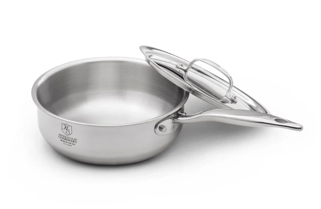 Heritage Steel Cookware Stainless Steel Saucier With Lid | 3 Qt. 2 Heritage Steel Cookware Stainless Steel Saucier With Lid | 3 Qt. - Image 2