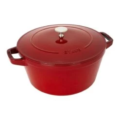 Staub Stackable Cocotte, Braiser, And Grill Pan With Lid | Cherry -Kitchen Supplies 14552606 01