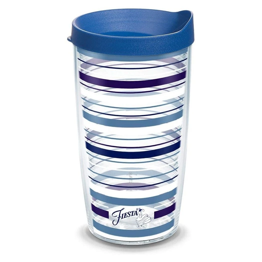 Tervis® 16oz Double-Walled Insulated Tumbler With Lid | Fiesta® Stripes - Lapis 1 Tervis® 16oz Double-Walled Insulated Tumbler With Lid | Fiesta® Stripes - Lapis