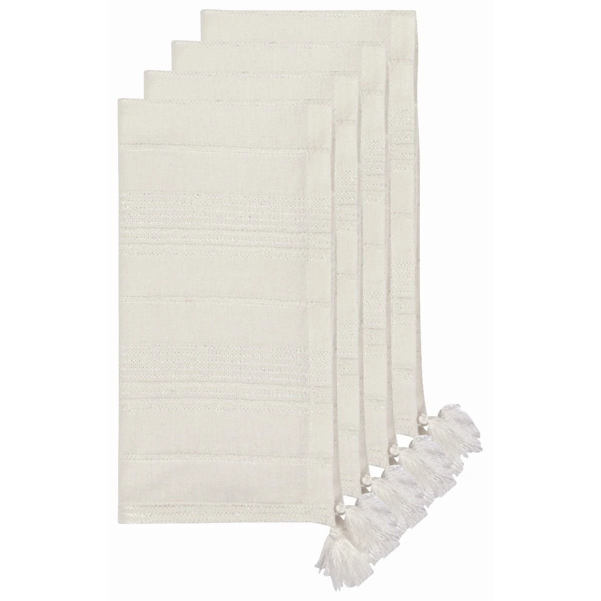Danica Heirloom 19" X 19" Woven Napkins With Tassels (Set Of 4) | Blanca 4 Danica Heirloom 19" X 19" Woven Napkins With Tassels (Set Of 4) | Blanca - Image 4