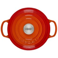 Le Creuset 2 Qt. Round Signature Cast Iron Dutch Oven With Stainless Steel Knob | Flame Orange -Kitchen Supplies 182ss c