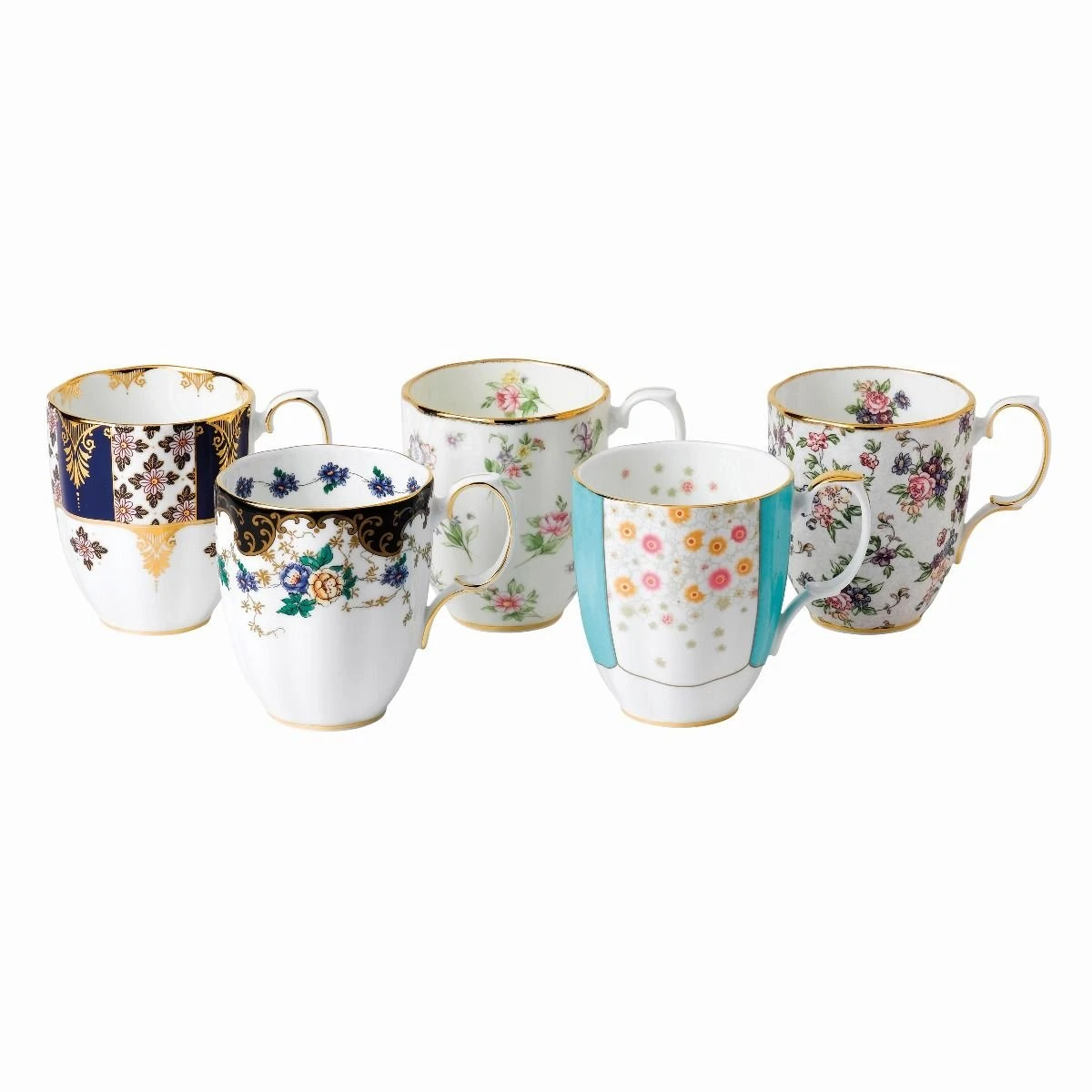 Royal Albert 100 Years 1900-1940 10-Piece Set | Regency Blue, Duchess, Spring Meadow, Mint Deco & English Chintz 3 Royal Albert 100 Years 1900-1940 10-Piece Set | Regency Blue, Duchess, Spring Meadow, Mint Deco & English Chintz - Image 3