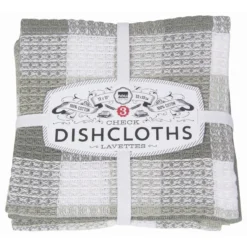 Now Designs By Danica Check Dishcloths (Set Of 3) | London Gray