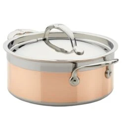 Hestan CopperBond Induction Cookware 3 Qt Covered Soup Pot -Kitchen Supplies 30565 hestan copperbond 3 qt soup pot