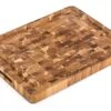 TeakHaus End Grain Cutting/Serving Board W/Hand Grip + Juice Canal (Rectangle) | 16" X 12" X 1.5"