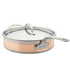 Hestan CopperBond Induction Cookware 3.5 Qt Covered Saute With Helper Handle -Kitchen Supplies 31598 hcb copperbond 3.5qt saute pan with helper handle