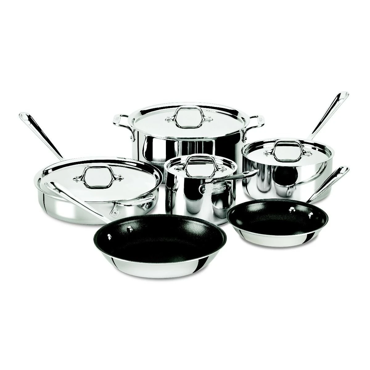 All-Clad D3 Stainless Steel Nonstick Cookware Set | 10-Piece 2 All-Clad D3 Stainless Steel Nonstick Cookware Set | 10-Piece - Image 2