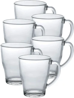 Duralex Cosy 12.3 Oz Glass Mug - Set Of 6