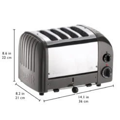 Dualit NewGen Classic 4-Slice Toaster | Charcoal -Kitchen Supplies 4char3