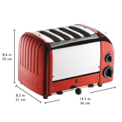 Dualit NewGen Classic 4-Slice Toaster | Candy Apple Red -Kitchen Supplies 4red3