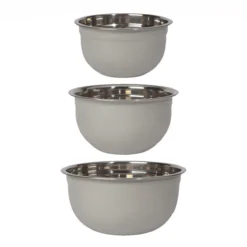 Now Designs By Danica Stainless Steel Mixing Bowls (Set Of 3) | Matte Fog