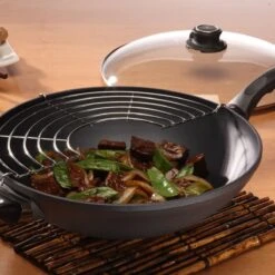 Swiss Diamond | HD Wok With Lid & Rack - 12.5" (5.3 Qt.) -Kitchen Supplies 61132c food87 2017 10 27 20 11 39 utc