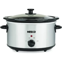 Nesco 4-Quart Slow Cooker | Stainless Steel