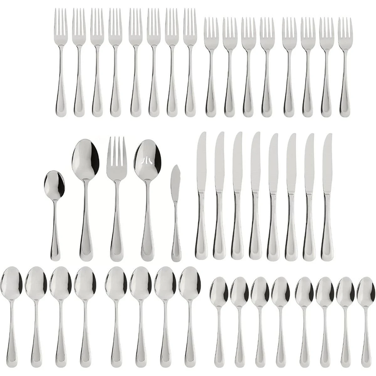 Oneida Brushed Satin Stainless Steel 45-Piece Flatware Set | Sand Dune 2 Oneida Brushed Satin Stainless Steel 45-Piece Flatware Set | Sand Dune - Image 2