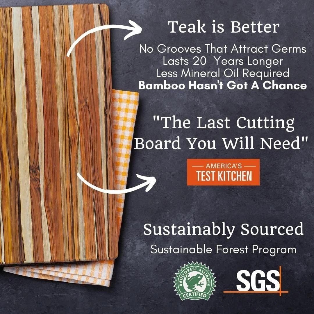TeakHaus Edge Grain Carving Board | 14" X 10" 3 TeakHaus Edge Grain Carving Board | 14" X 10" - Image 3