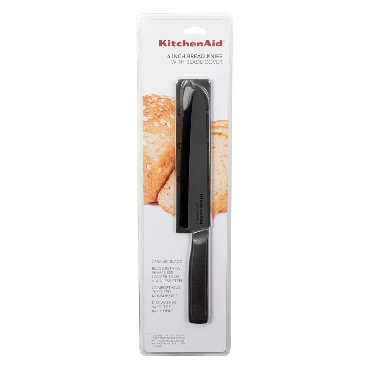 KitchenAid Classic Ceramic 6" Bread Knife | Black 4 KitchenAid Classic Ceramic 6" Bread Knife | Black - Image 4