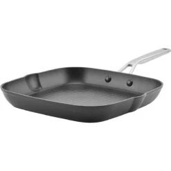KitchenAid Nonstick Hard Anodized Induction Square Grill Pan/Griddle With Pouring Spouts | 11.25" -Kitchen Supplies 71sxoo4l2cl. ac sl1500