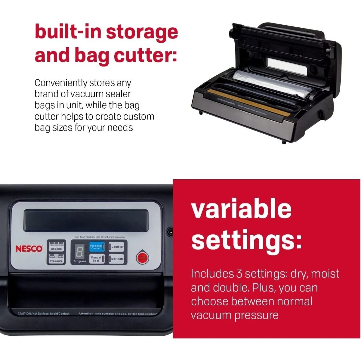 Nesco Deluxe Vacuum Sealer 3 Nesco Deluxe Vacuum Sealer - Image 3