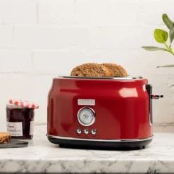 Haden Dorset 2-Slice Stainless Steel Toaster | Red 12 Haden Dorset 2-Slice Stainless Steel Toaster | Red -Kitchen Supplies 75001dorsettoasterrs1a