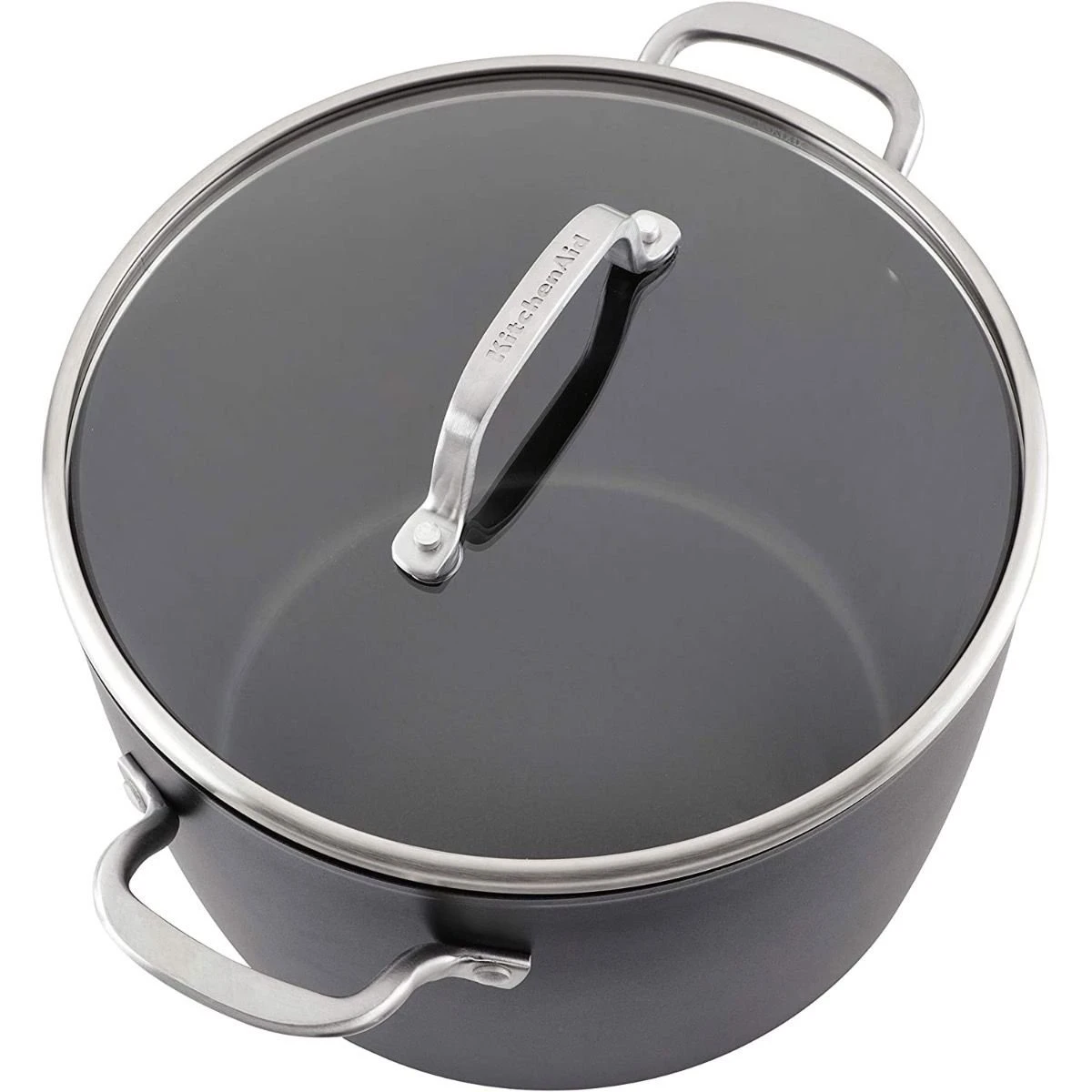 KitchenAid Nonstick Hard Anodized Induction Stockpot With Lid | 8 Qt. 5 KitchenAid Nonstick Hard Anodized Induction Stockpot With Lid | 8 Qt. - Image 5