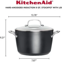 KitchenAid Nonstick Hard Anodized Induction Stockpot With Lid | 8 Qt. 15 KitchenAid Nonstick Hard Anodized Induction Stockpot With Lid | 8 Qt. -Kitchen Supplies 81adh7ywygl. ac sl1500