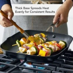 KitchenAid Nonstick Hard Anodized Induction Square Grill Pan/Griddle With Pouring Spouts | 11.25" -Kitchen Supplies 81bbba1xdel. ac sl1500
