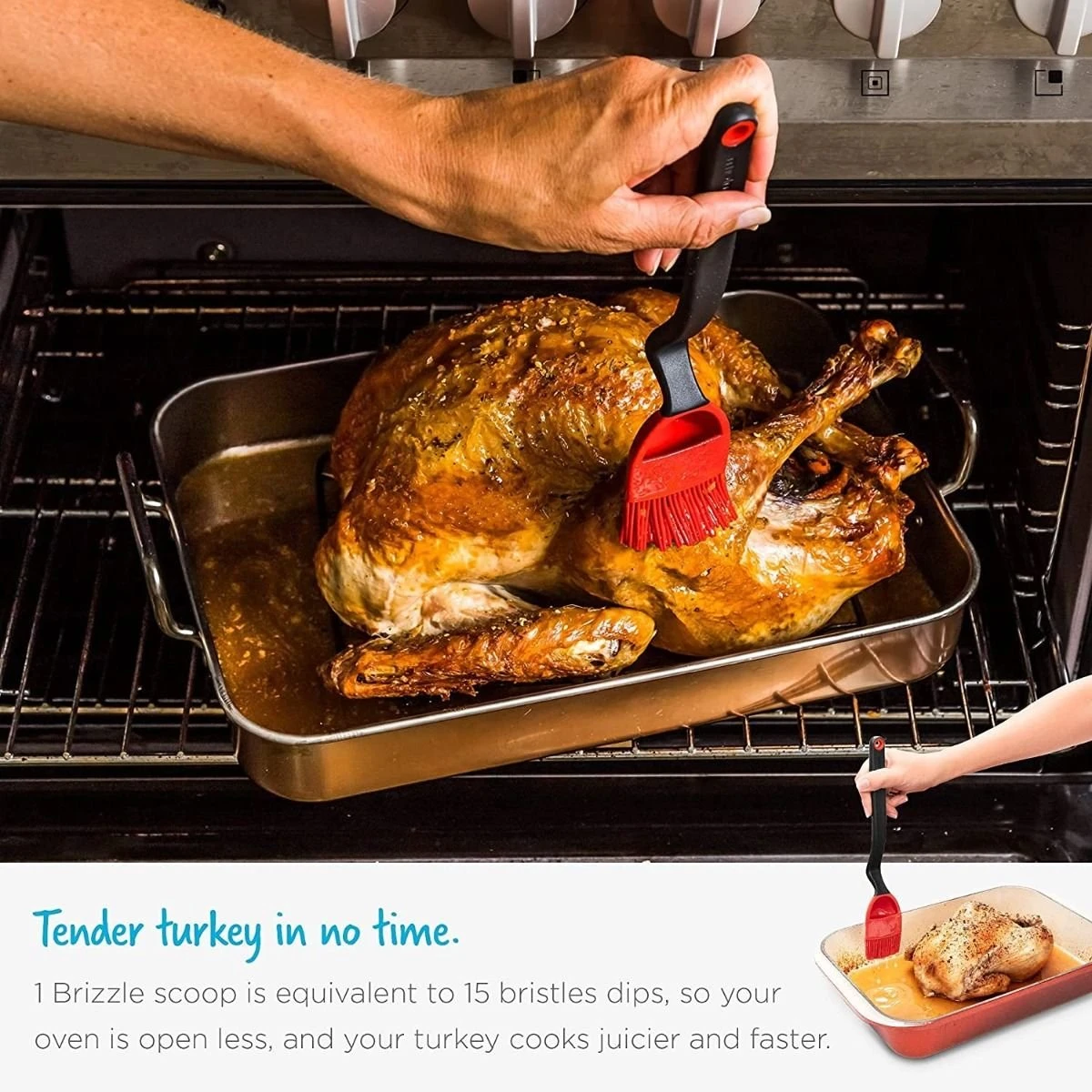 Dreamfarm Brizzle Silicone Basting Brush | Red 9 Dreamfarm Brizzle Silicone Basting Brush | Red - Image 9