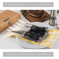 Viking 6-Piece Steak Knife Set With Box | Black 14 Viking 6-Piece Steak Knife Set With Box | Black -Kitchen Supplies 81tggybtw l. ac sl1500