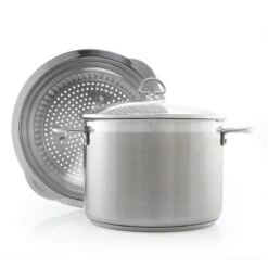 Chantal Induction 21 Stock Pot With Pasta/Steamer Insert + Glass Lid | 8 Qt.