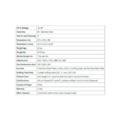 LEM Big Bite Meat Grinder #8 + 11pc Grinder Cleaning Kit 11 LEM Big Bite Meat Grinder #8 + 11pc Grinder Cleaning Kit -Kitchen Supplies 8specs 1