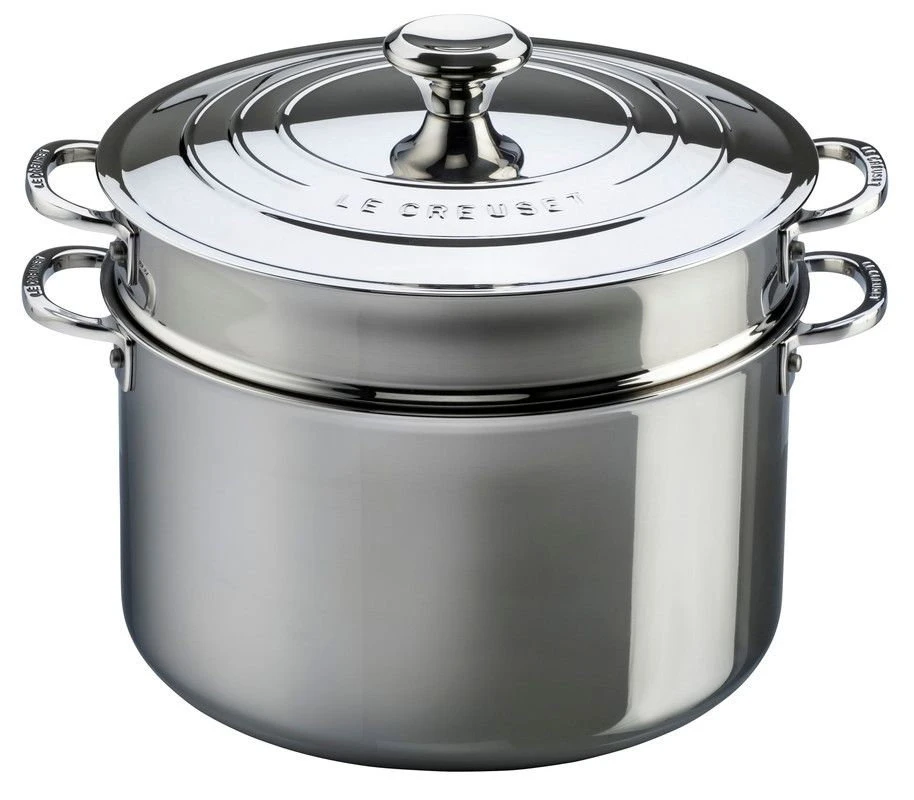 Le Creuset 9 Qt. Stock Pot With Lid & Deep Colander Insert 1 Le Creuset 9 Qt. Stock Pot With Lid & Deep Colander Insert