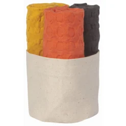 Now Designs By Danica Mercantile Dishcloths In Basket (Set Of 3) | Coral
