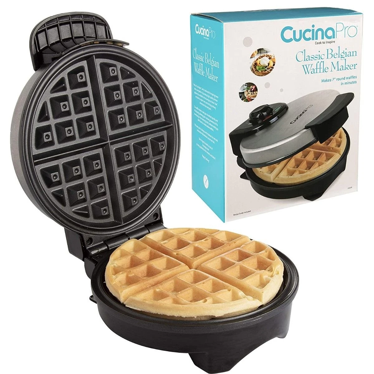 CucinaPro Classic Round Belgian Waffle Maker 1 CucinaPro Classic Round Belgian Waffle Maker