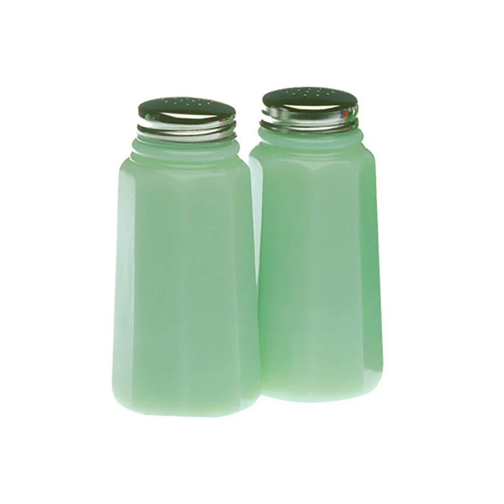 Mosser Glass Panel Salt And Pepper Shakers | Jade 1 Mosser Glass Panel Salt And Pepper Shakers | Jade