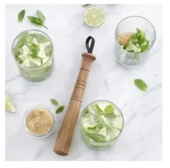 Trudeau Cocktail Muddler With Leather Strap | Acacia Wood -Kitchen Supplies 971507 2