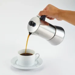 BonJour 9oz Stovetop Espresso Maker | Stainless Steel -Kitchen Supplies 9oz4