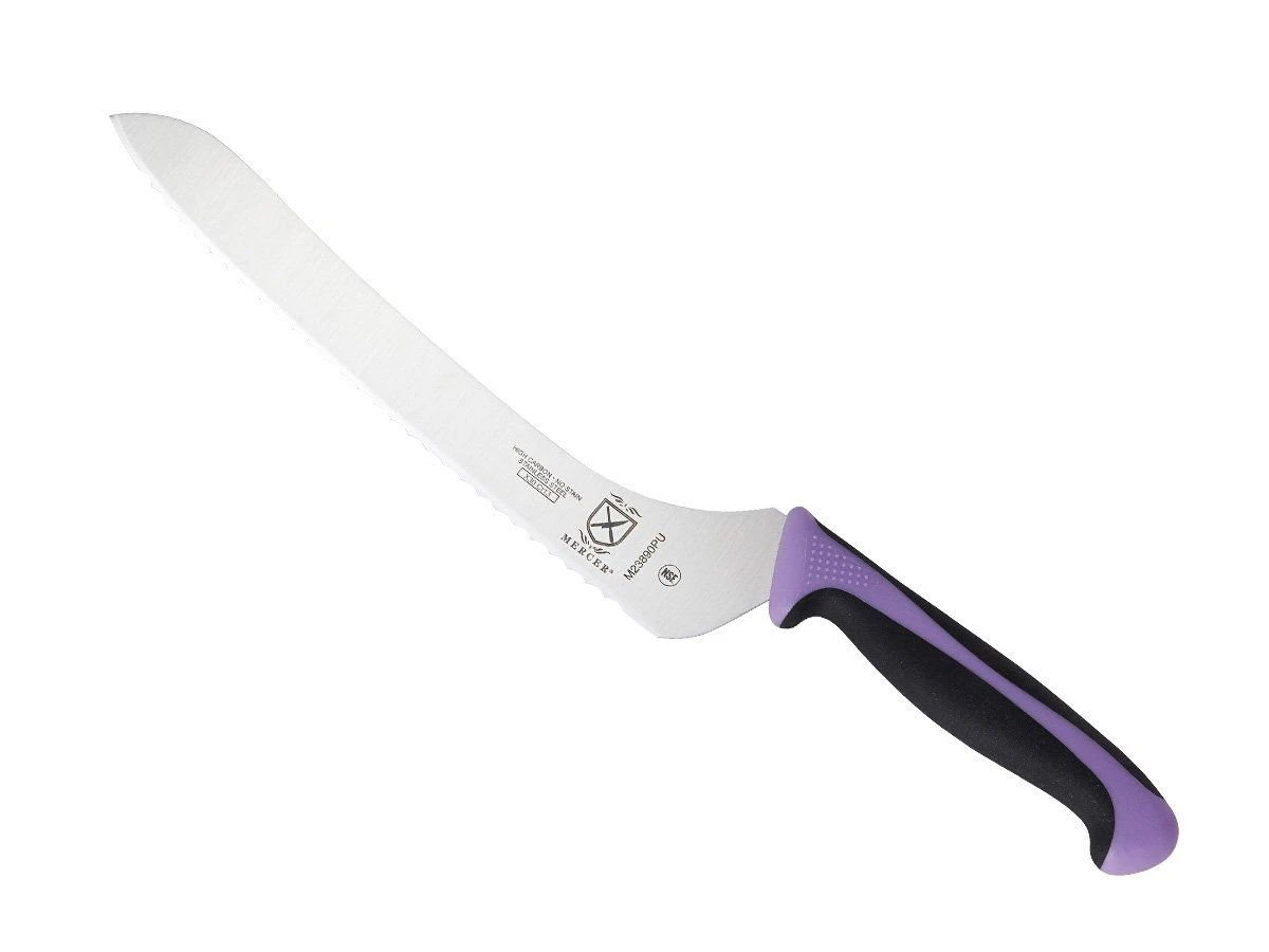 Mercer Millennia 9" Offset Bread Knife (Purple) 2 Mercer Millennia 9" Offset Bread Knife (Purple) - Image 2